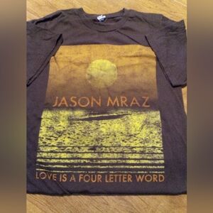 Jason Mraz Love Is A Four Letter Word Brown T-Shirt Size Small